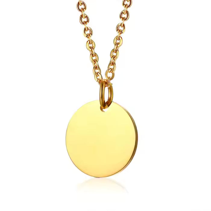 *Preorder* Stainless Steel Round Necklace Laser Engraving Blanks