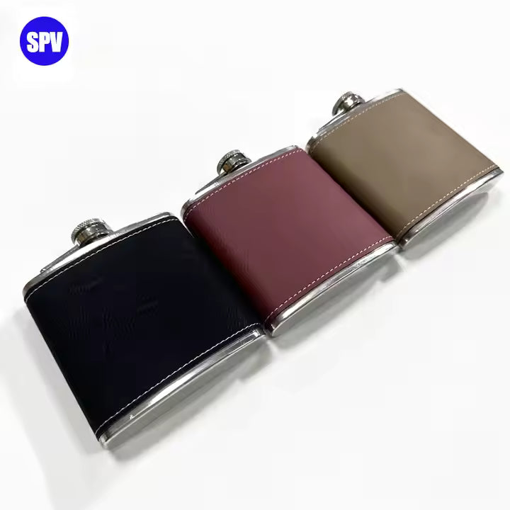 *Preorder* 6 oz Hip Flask | Stainless Steel | Leatherette | Blanks