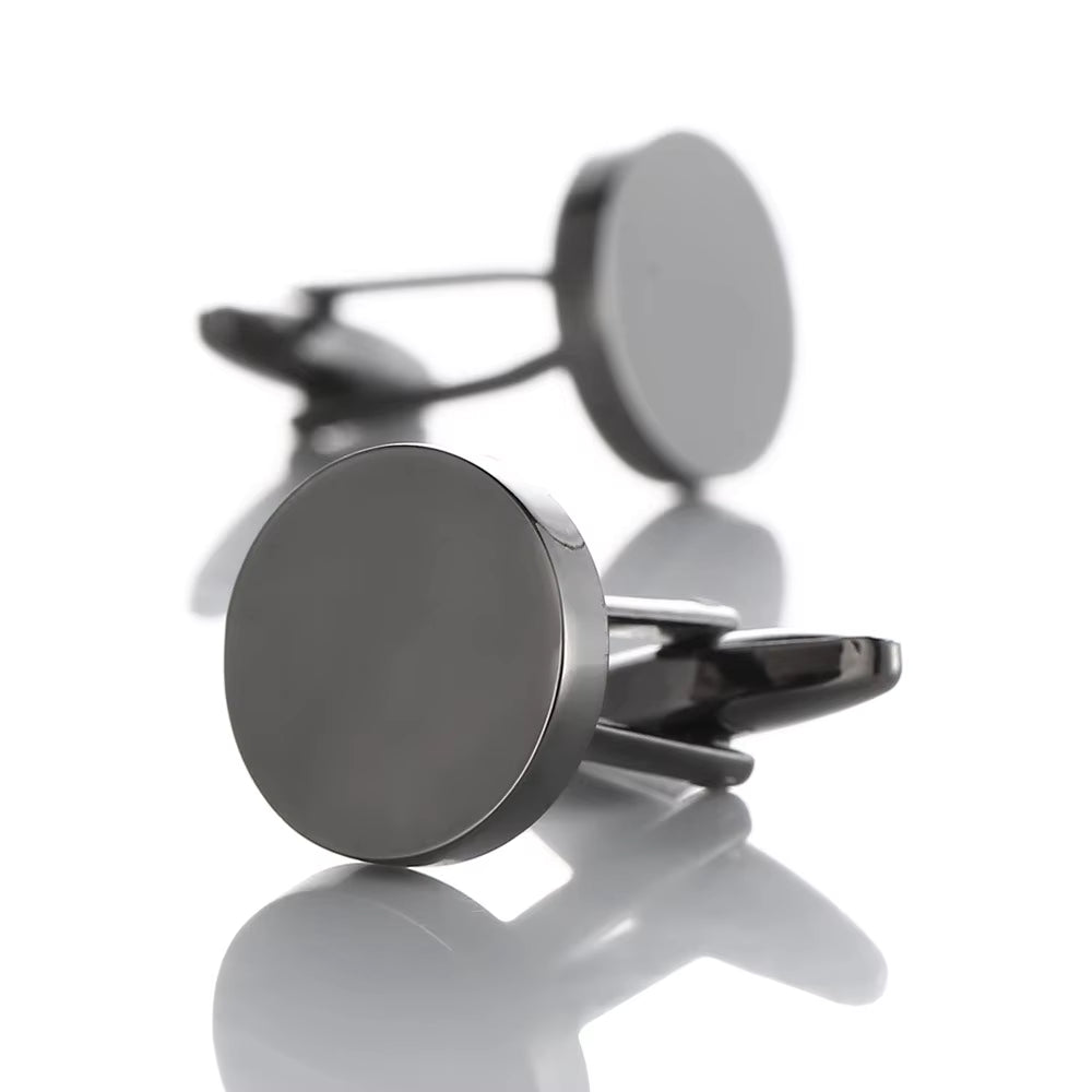 *Preorder* Stainless Steel Round Cufflink Set of Two Blanks