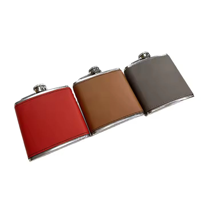 *Preorder* 6 oz Hip Flask | Stainless Steel | Leatherette | Blanks
