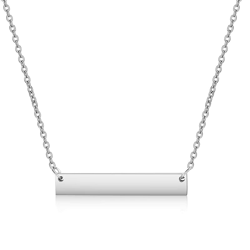 *Preorder* Stainless Horizontal Bar Necklace Laser Engraving Blanks