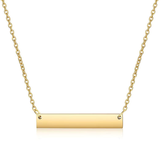 *Preorder* Stainless Horizontal Bar Necklace Laser Engraving Blanks