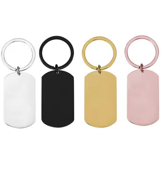 Stainless Steel Dog Tag Keychain Blanks