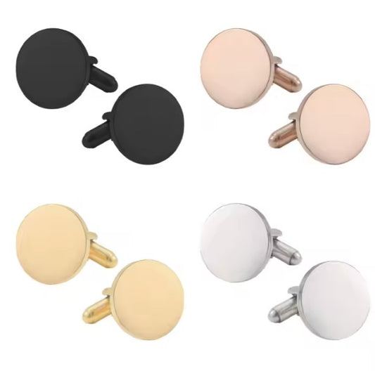 *Preorder* Stainless Steel Round Cufflink Set of Two Blanks VARIETY PACK OF 25