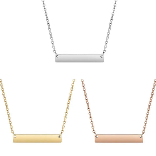 Stainless Horizontal Bar Necklace Laser Engraving Blanks