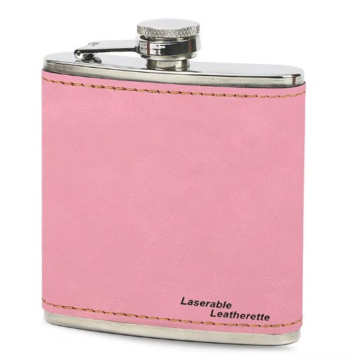 *Preorder* 6 oz Hip Flask | Stainless Steel | Leatherette | Blanks