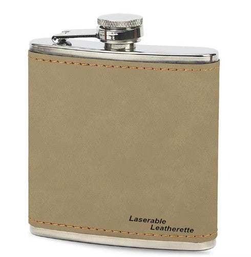 *Preorder* 6 oz Hip Flask | Stainless Steel | Leatherette | Blanks