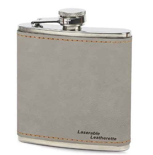 *Preorder* 6 oz Hip Flask | Stainless Steel | Leatherette | Blanks