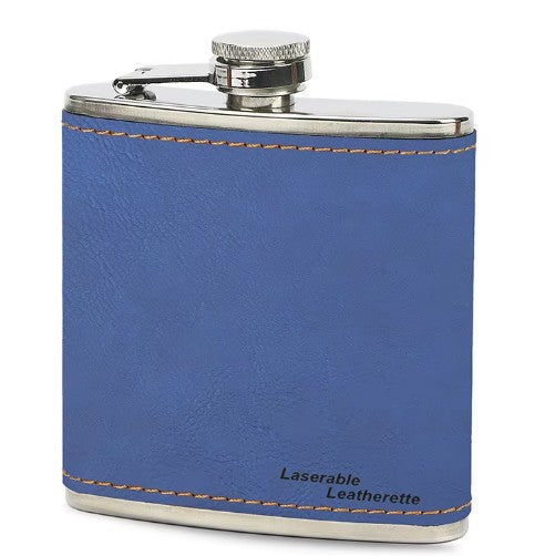 *Preorder* 6 oz Hip Flask | Stainless Steel | Leatherette | Blanks