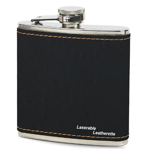 *Preorder* 6 oz Hip Flask | Stainless Steel | Leatherette | Blanks