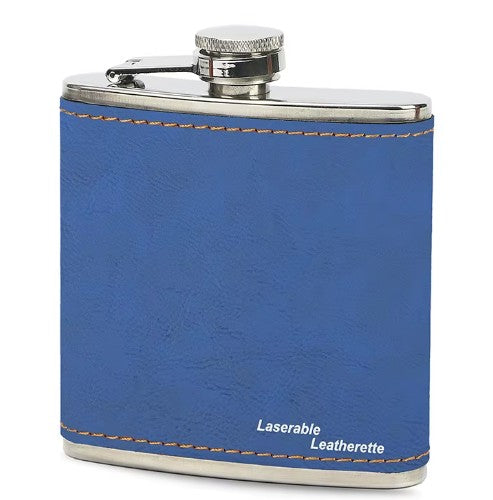 *Preorder* 6 oz Hip Flask | Stainless Steel | Leatherette | Blanks