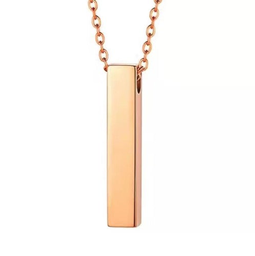 Stainless Steel Vertical Bar Urn Necklace Laser Engraving Blanks
