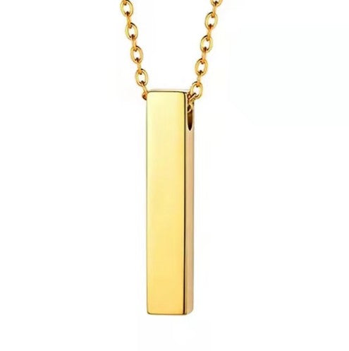 Stainless Steel Vertical Bar Urn Necklace Laser Engraving Blanks