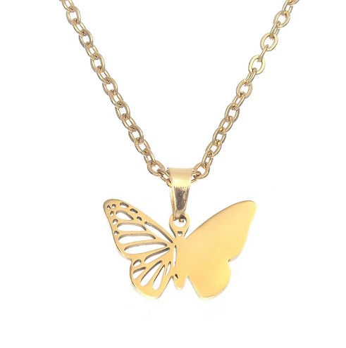 *Preorder* Stainless Steel Butterfly Necklace Laser Engraving Blanks