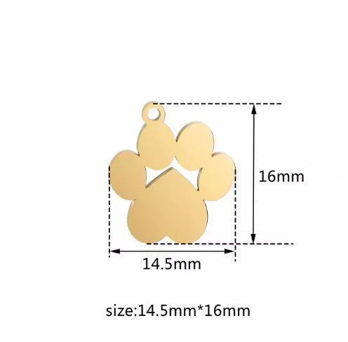 Stainless Steel Dog Paw Necklace Laser Engraving Blanks