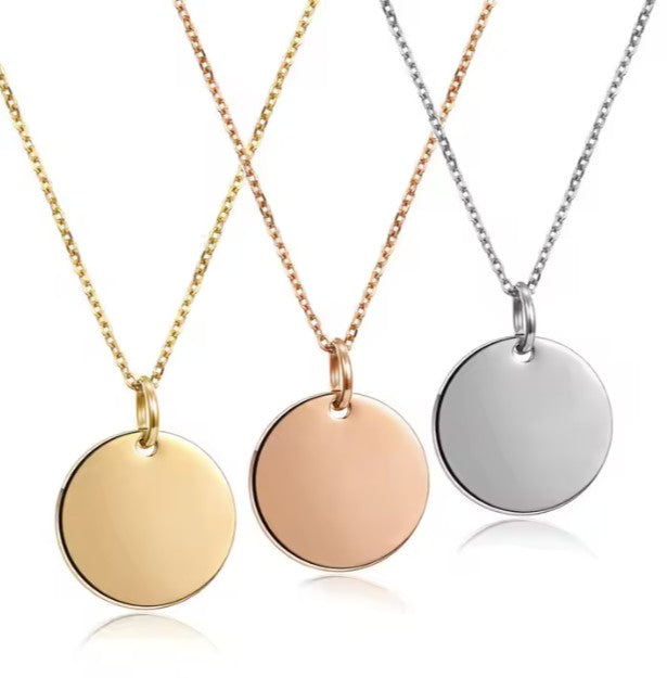 *Preorder* Stainless Steel Round Necklace Laser Engraving Blanks