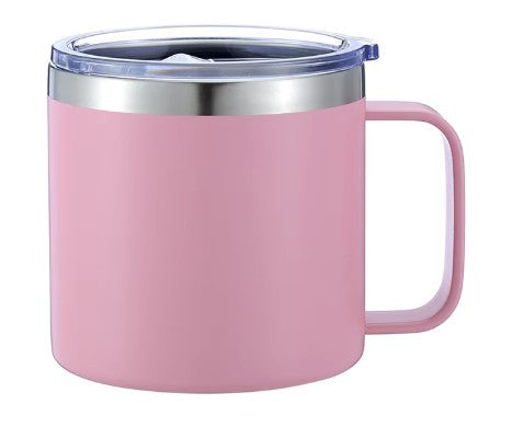 14 oz Stainless Steel Coffee Mug With Handle | Powder Coated | Laser Engraving Blank