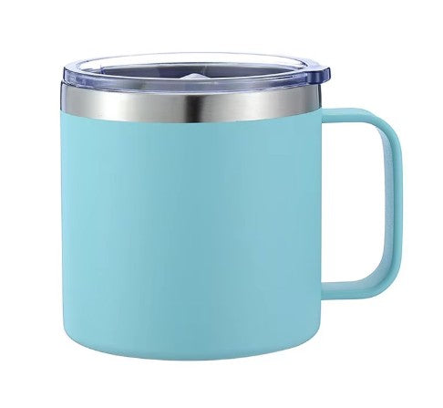 14 oz Stainless Steel Coffee Mug With Handle | Powder Coated | Laser Engraving Blank