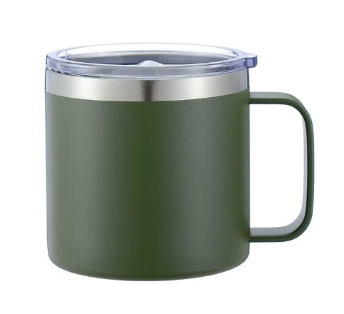 14 oz Stainless Steel Coffee Mug With Handle | Powder Coated | Laser Engraving Blank