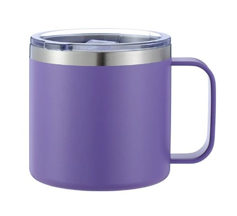 14 oz Stainless Steel Coffee Mug With Handle | Powder Coated | Laser Engraving Blank
