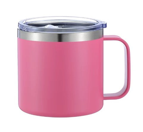 14 oz Stainless Steel Coffee Mug With Handle | Powder Coated | Laser Engraving Blank
