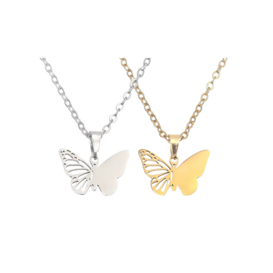 Stainless Steel Butterfly Necklace Laser Engraving Blanks