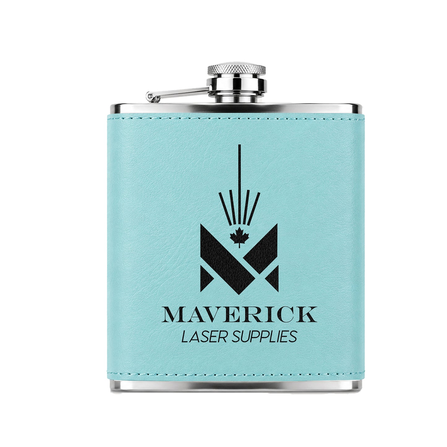 Laserable Leatherette 6 oz Hip Flask Blank