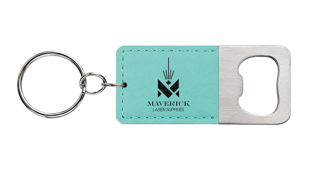 Lasereable Leatherette Rectangular Bottle Opener Keychain Blanks