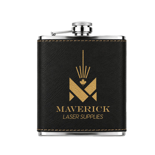 Laserable Leatherette 6 oz Hip Flask Blank