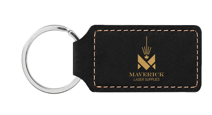 Lasereable Leatherette Rectangular Bottle Opener Keychain Blank