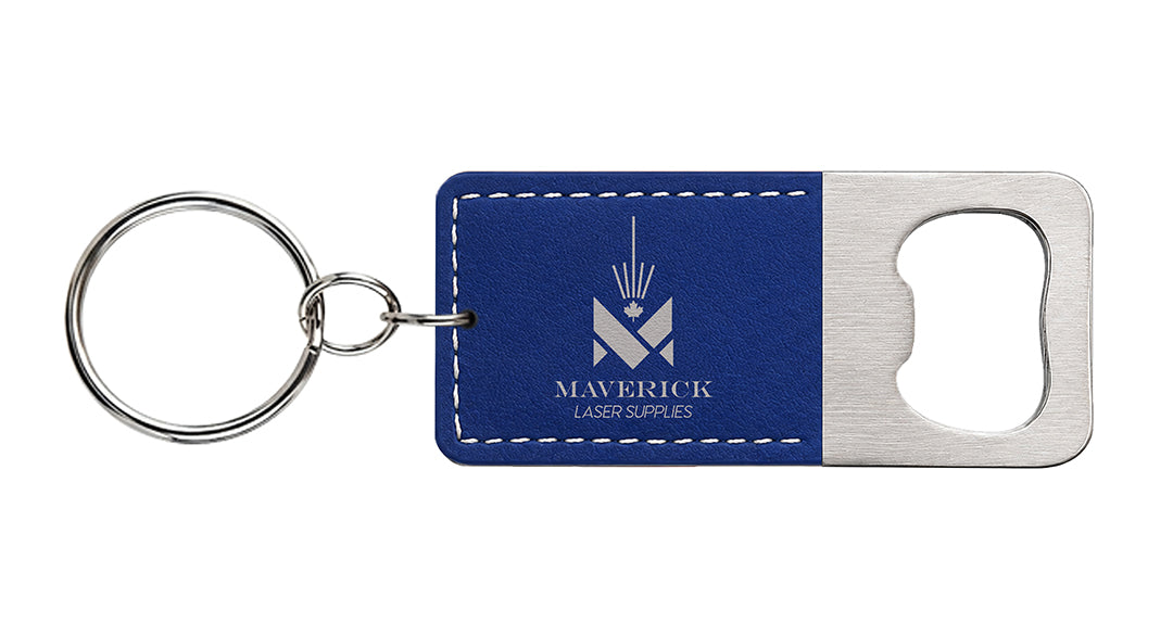 Lasereable Leatherette Rectangular Bottle Opener Keychain Blanks