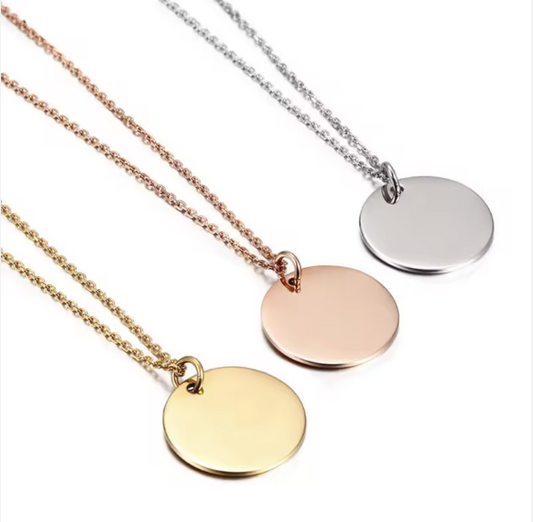 Stainless Steel Round Necklace Laser Engraving Blanks