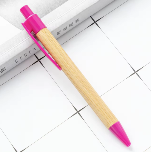 Eco-Friendly Bamboo Wood Ballpoint Pens - Smooth 1mm Black Ink