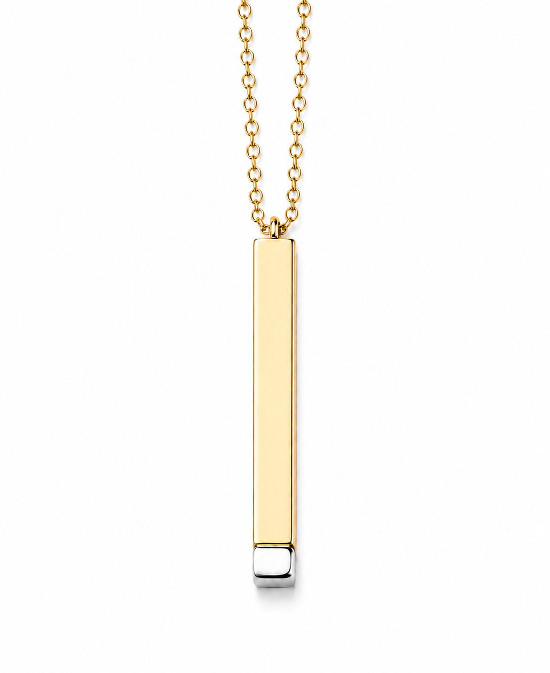 Stainless Steel Necklace | Hidden Message Vertical Bar | Laser Engraving Blank