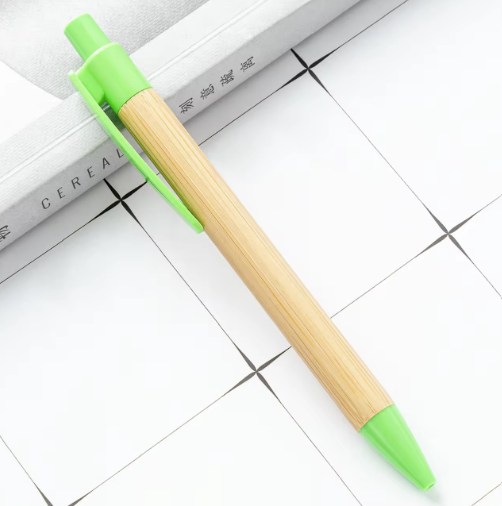 Eco-Friendly Bamboo Wood Ballpoint Pens - Smooth 1mm Black Ink