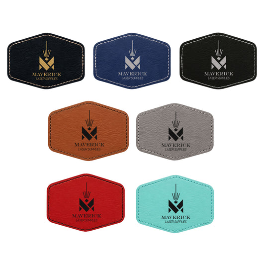 Lasereable Leatherette Hexagon Patch With Adhesive Blanks 3x2"