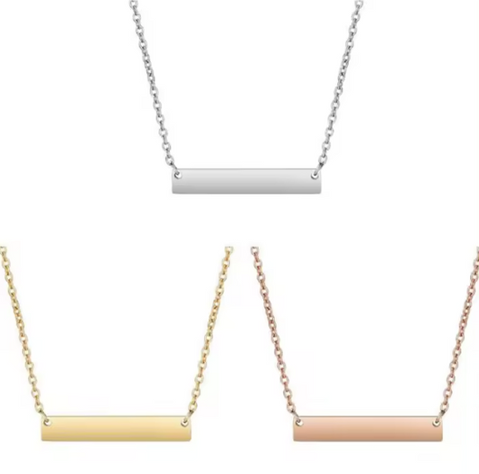 Stainless Steel Horizontal Bar Necklace Blanks *COMING SOON*