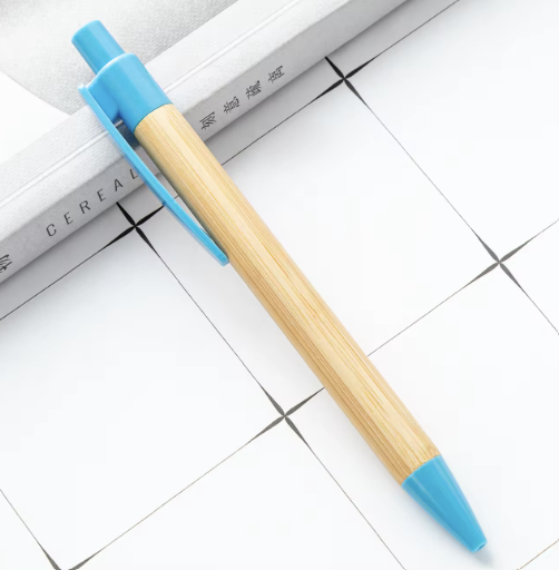 Eco-Friendly Bamboo Wood Ballpoint Pens - Smooth 1mm Black Ink