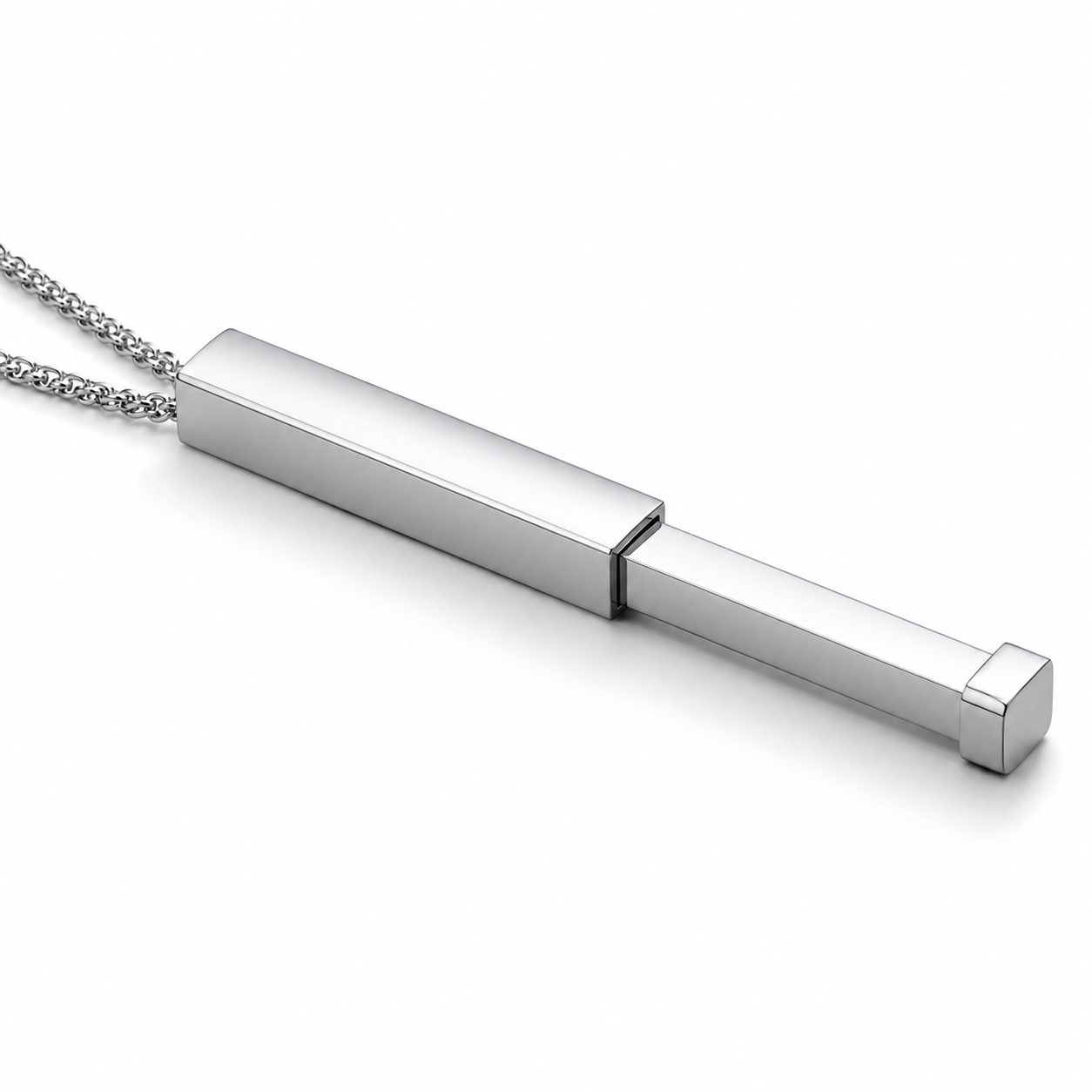 Stainless Steel Necklace | Hidden Message Vertical Bar | Laser Engraving Blank