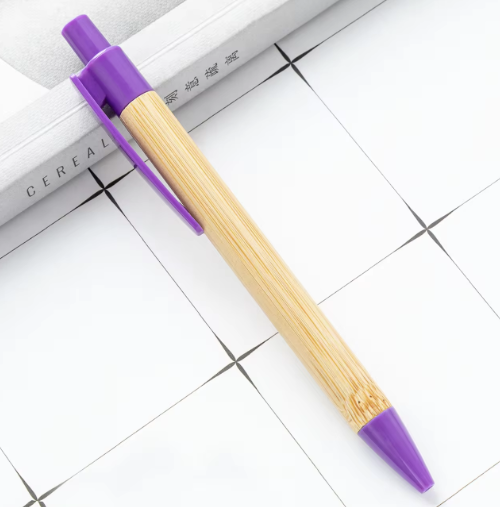 Eco-Friendly Bamboo Wood Ballpoint Pens - Smooth 1mm Black Ink