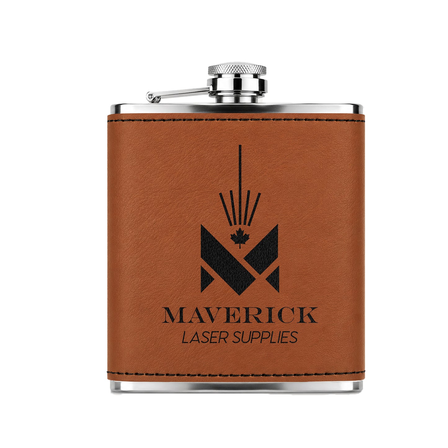Laserable Leatherette 6 oz Hip Flask Blank