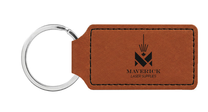 Lasereable Leatherette Rectangular Bottle Opener Keychain Blank