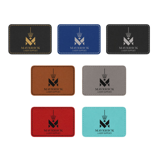Lasereable Leatherette Rectangle Patch With Adhesive Blanks 3x2"