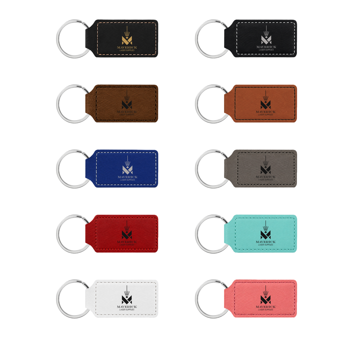 Lasereable Leatherette Rectangular Bottle Opener Keychain Blank