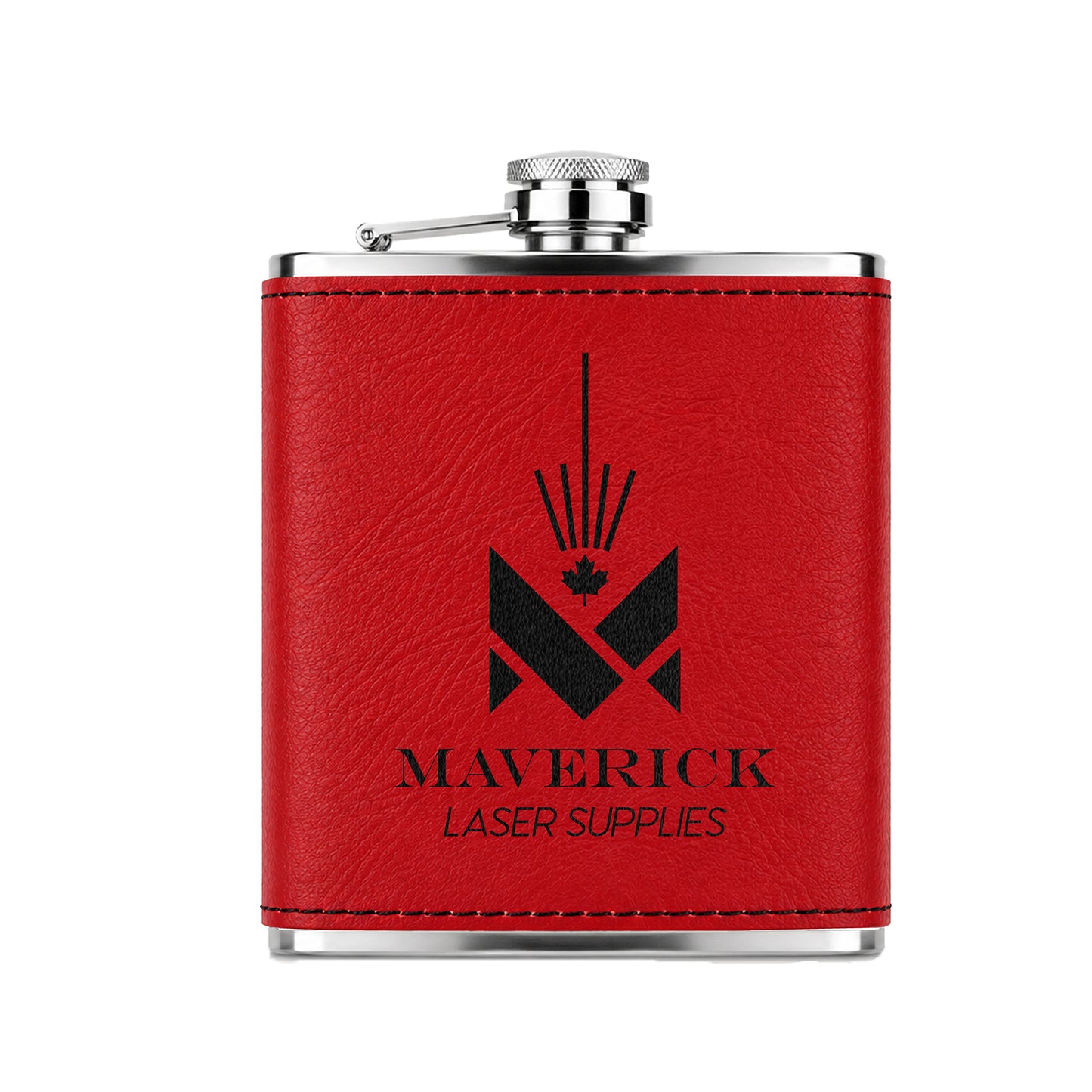 Laserable Leatherette 6 oz Hip Flask Blank