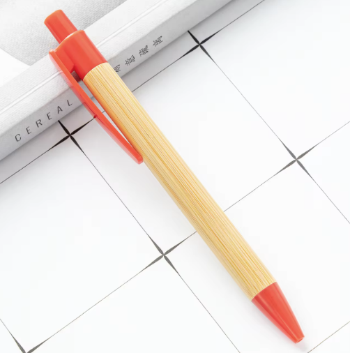 Eco-Friendly Bamboo Wood Ballpoint Pens - Smooth 1mm Black Ink