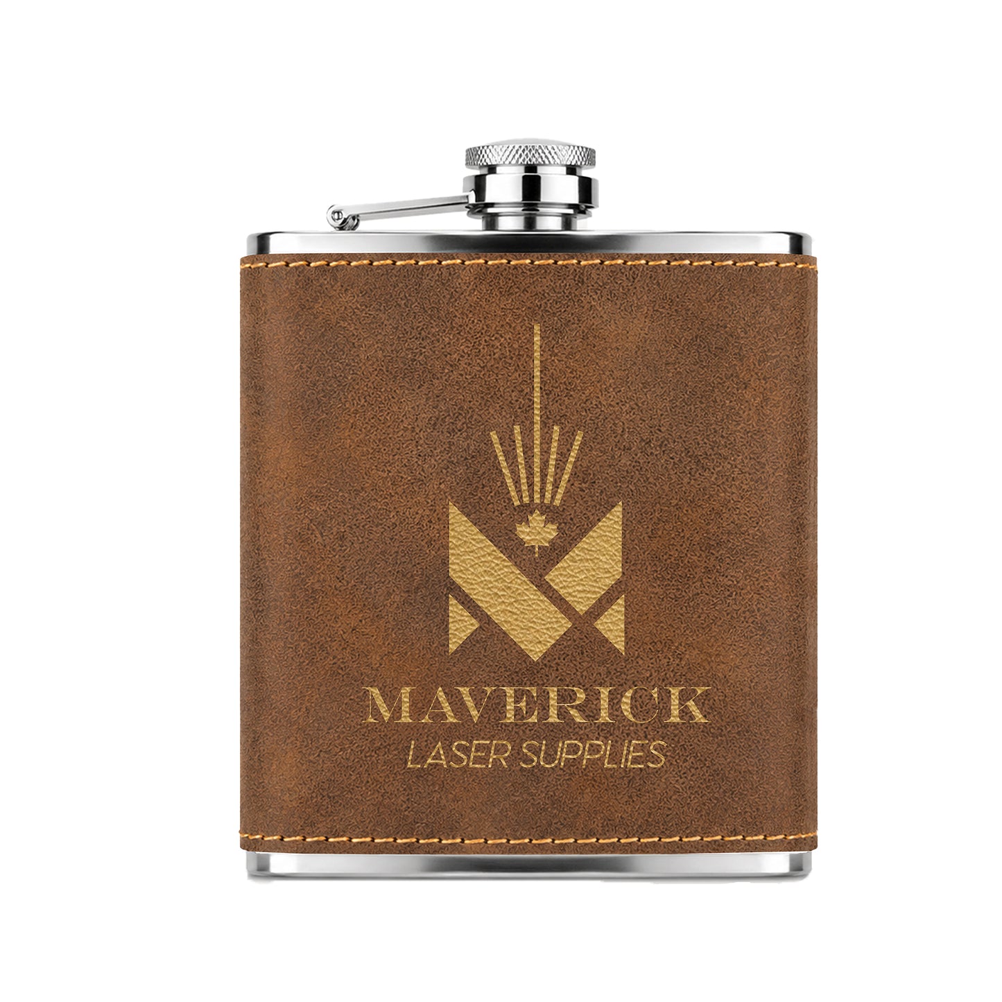Laserable Leatherette 6 oz Hip Flask Blank