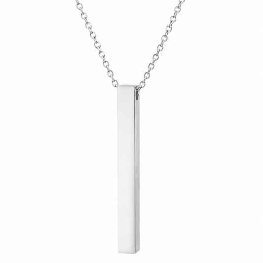 Stainless Steel Vertical Bar Necklace Laser Engraving Blanks