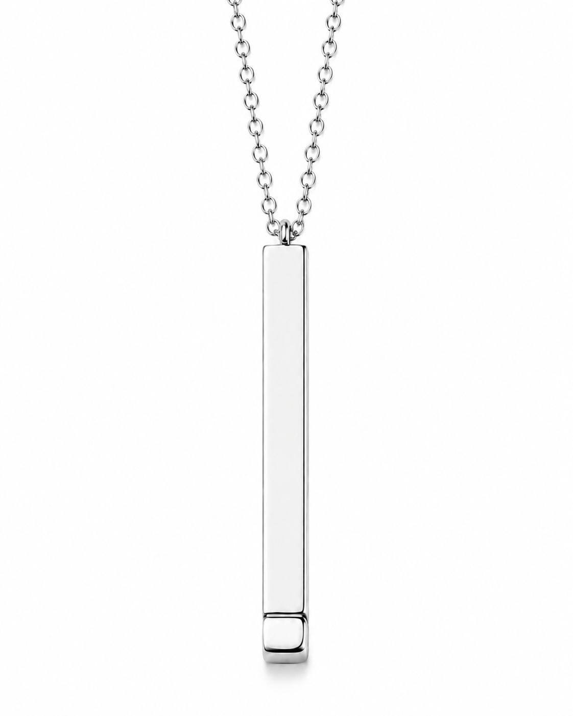 Stainless Steel Necklace | Hidden Message Vertical Bar | Laser Engraving Blank