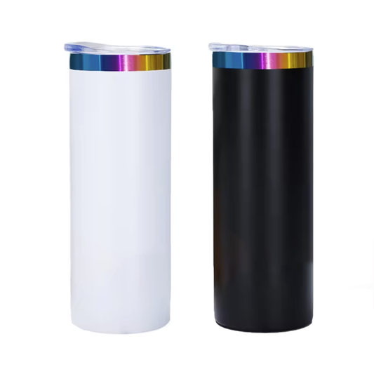 Stainless Steel Rainbow Plated 20 Oz Skinny Tumbler - Laser Engraving Blanks
